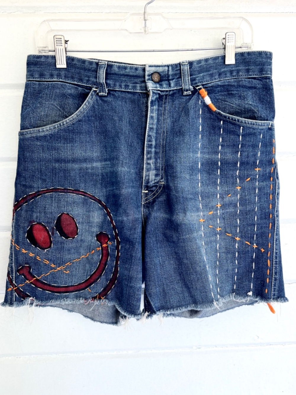 Cute Customized & Embellished Denim Cut-offs - 32" Waist